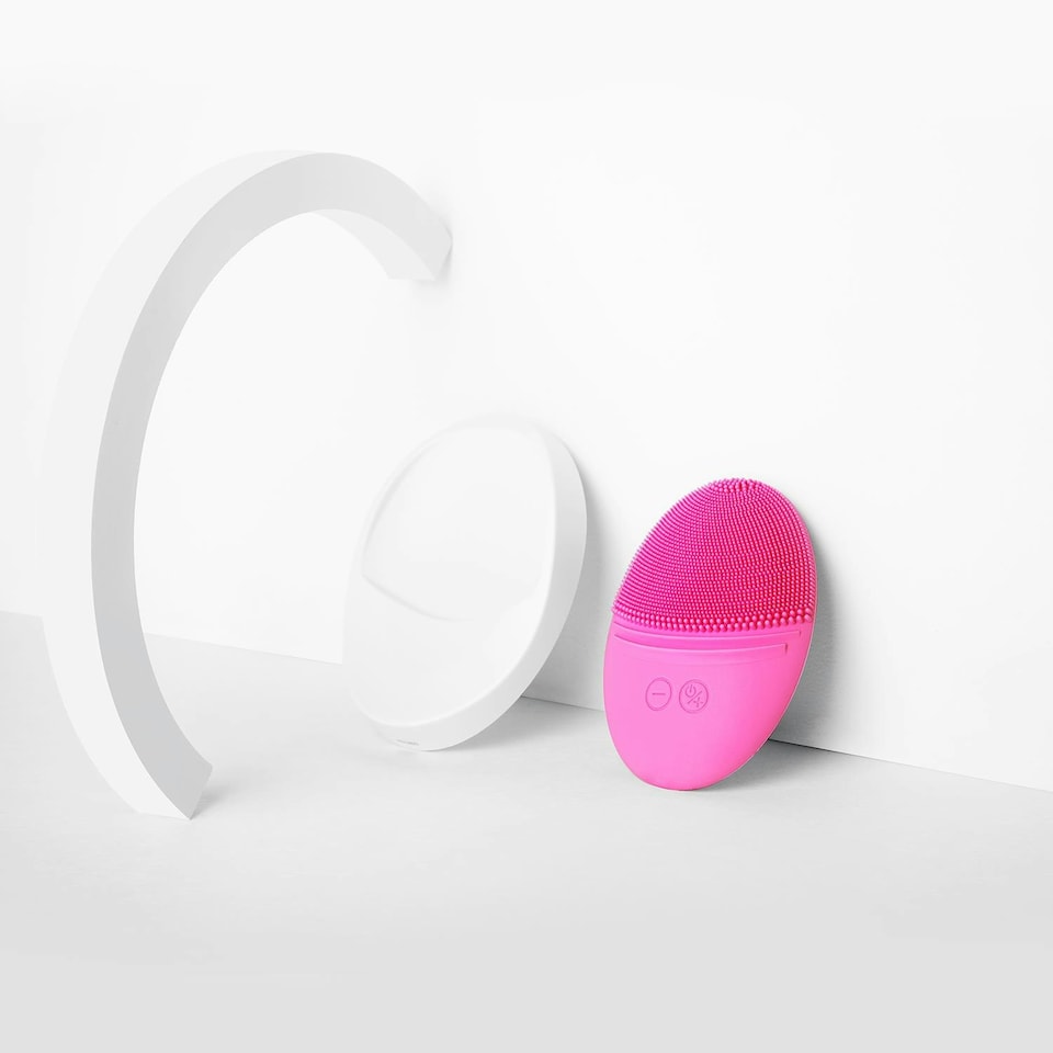 image 1 of Envie Compact, Portable and Waterproof Facial Exfoliator for Women, Pink