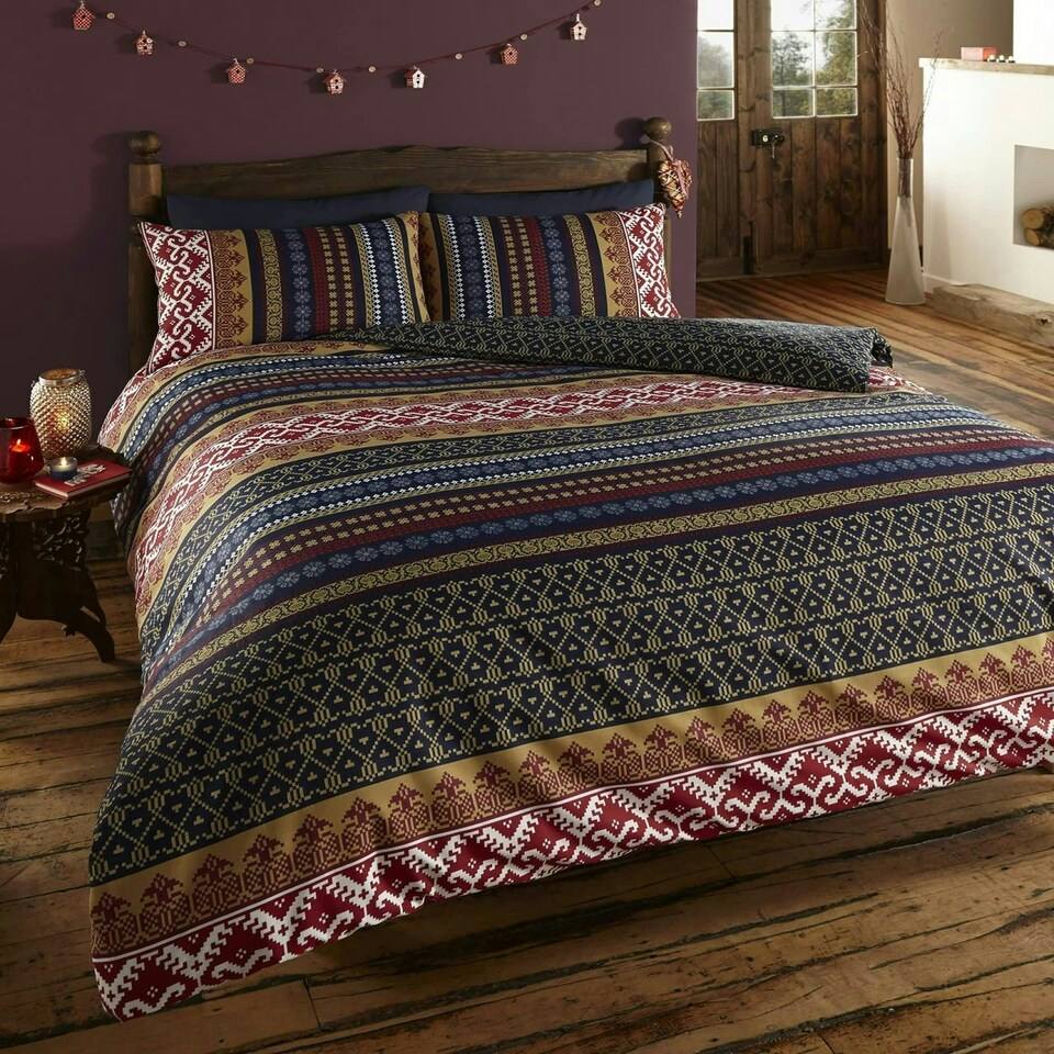 image 1 of Orkney Print Duvet Cover Set - Single - Multi | Multi | Single