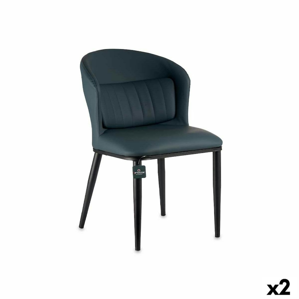 image 1 of Armchair Circular Blue Black Steel 51 x 83,5 x 54 cm (2 Units) Blue