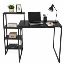 Decorotika Rino Computer Desk Study Desk with Shelves - W 133 cm x D 60 cm x H 92 cm