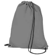 BagBase Budget Water Resistant Sports Gymsac Drawstring Bag (11L) - Graphite Grey - One Size Black | One Size