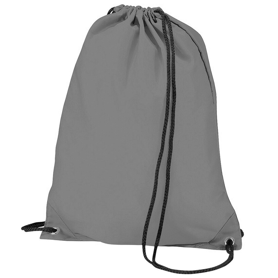 image 1 of BagBase Budget Water Resistant Sports Gymsac Drawstring Bag (11L) - Graphite Grey - One Size Black | One Size