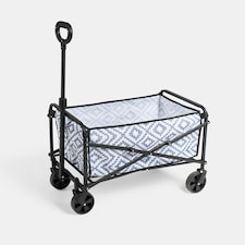 OHS Printed Foldable Camping Trolly Outdoor Garden Cart Shopping