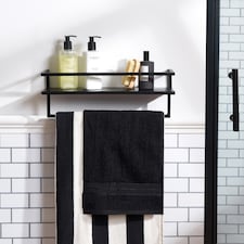 OHS Towel Rail Bathroom Shelf Space Saving Storage Unit Wall Mounted