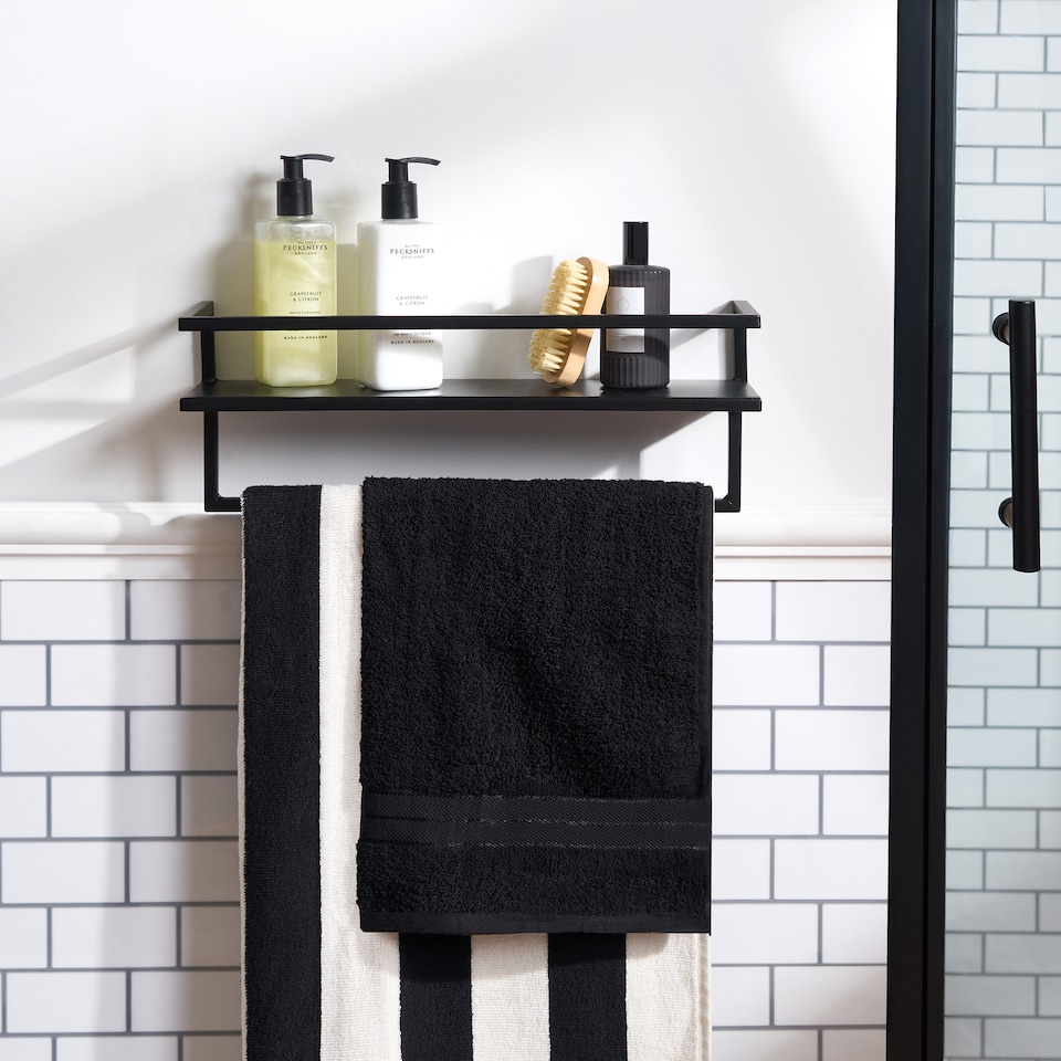 image 1 of OHS Towel Rail Bathroom Shelf Space Saving Storage Unit Wall Mounted