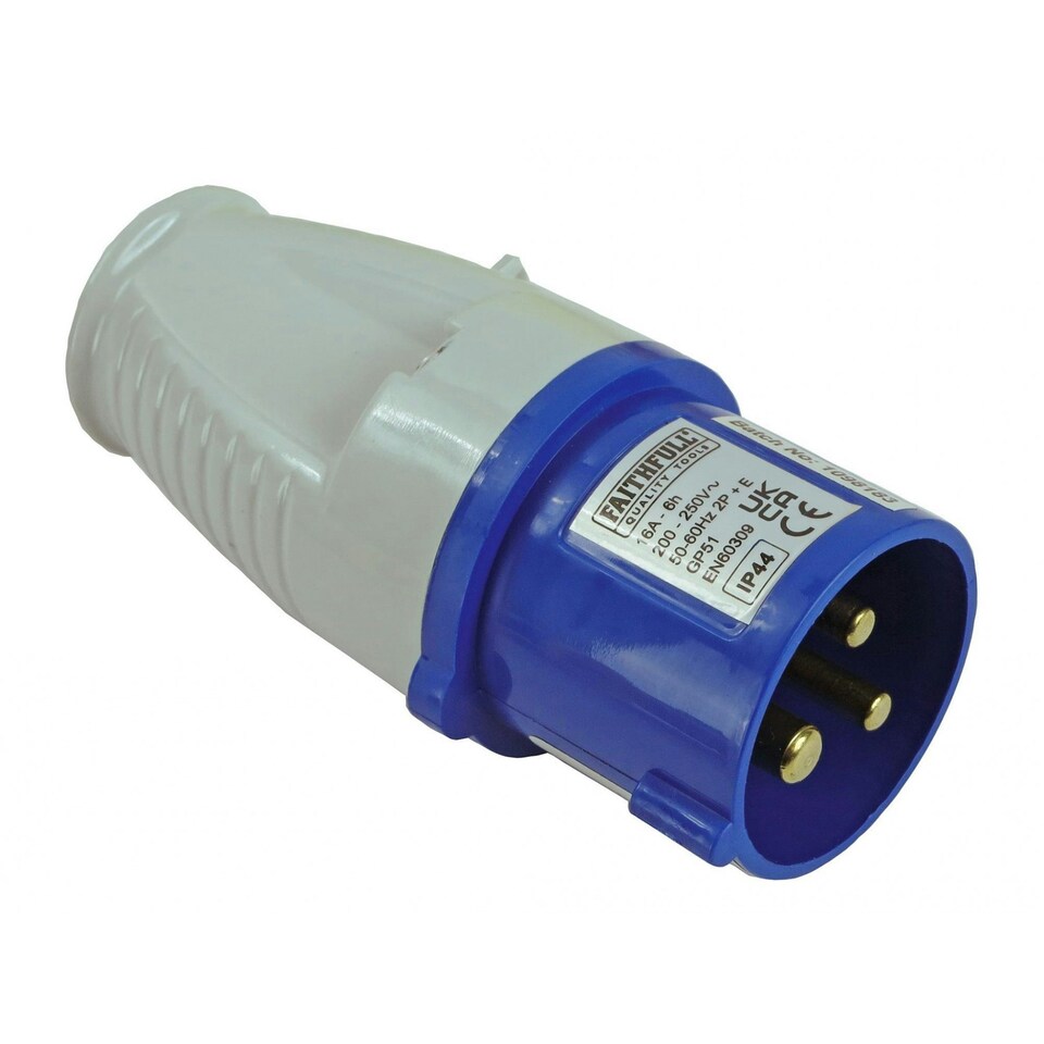 Faithfull Power Plus Blue Replacement Plug 16a - Multi Colour - One Size
