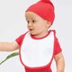 image 2 of Babybugz Baby Single Layer Bib - White/Red - One Size