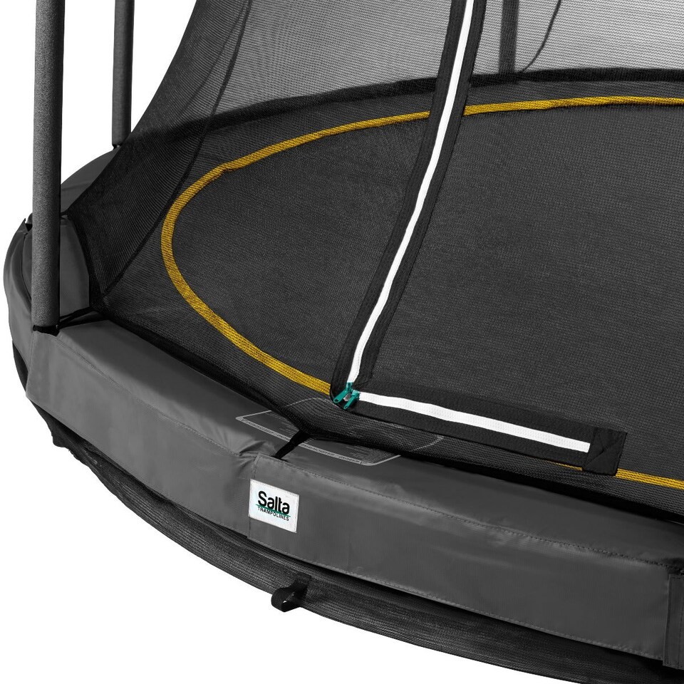 image 1 of 12ft Salta Black Comfort Edition InGround Round Trampoline with Enclosure