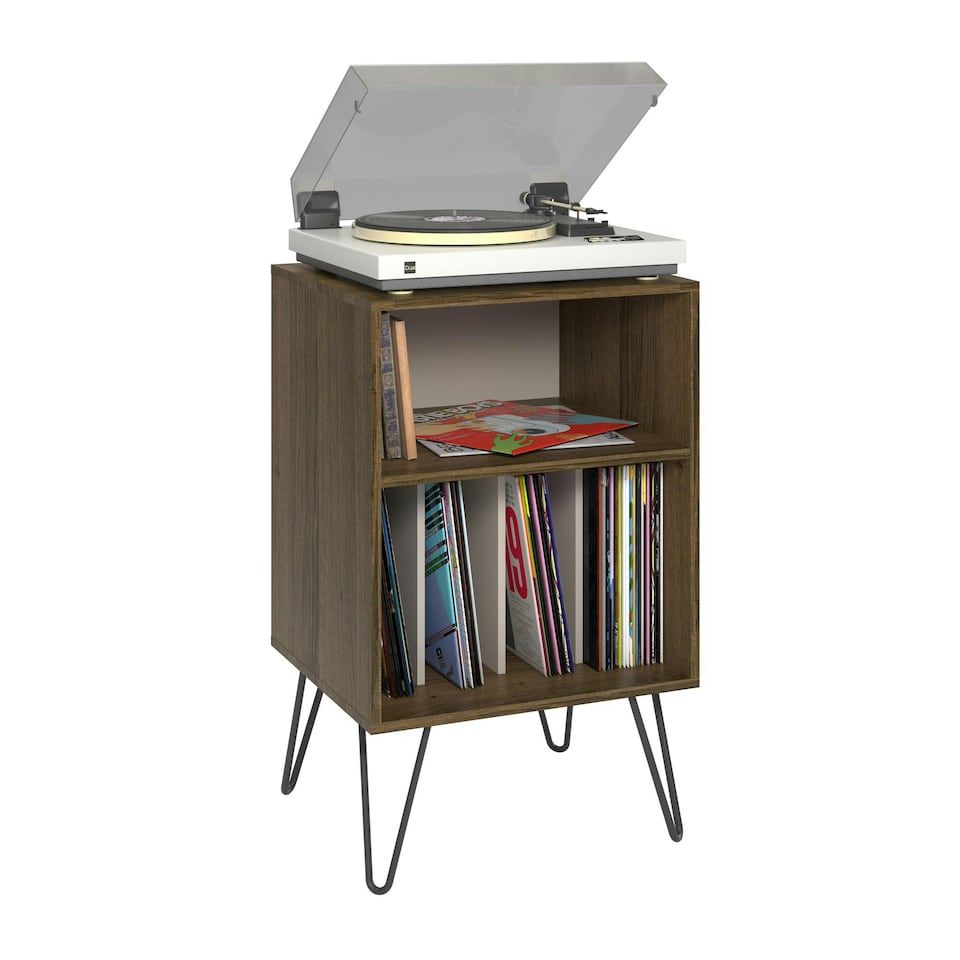 image 1 of Concord Turntable Stand Brown Oak Look Brown | Brown oak