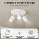 image 4 of EMITTO 3-Way Spotlight Ceiling Light Adjustable GU10 Modern White Round Base