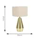 image 3 of ValueLights Jax Gold Metal Touch Dimmer Table Lamp with Natural Drum Shade
