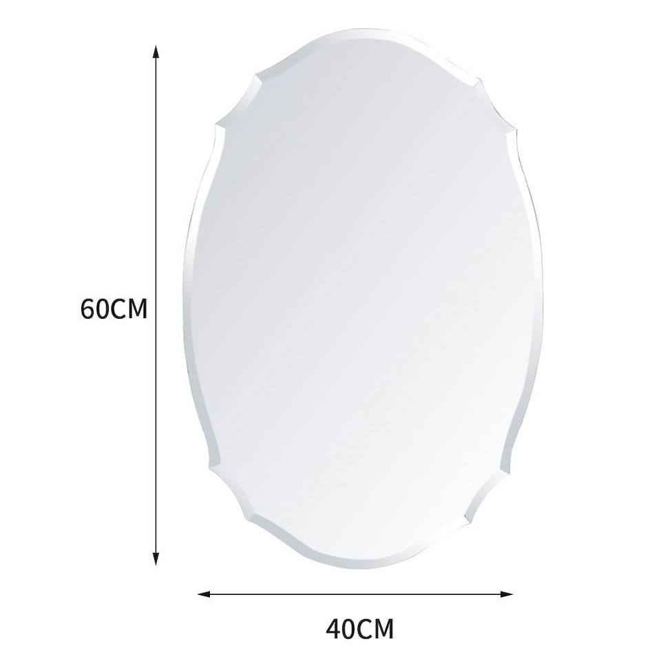 image 1 of Living and Home Wall Mounted Mirror with Beveled Edge - 40cm x 60cm