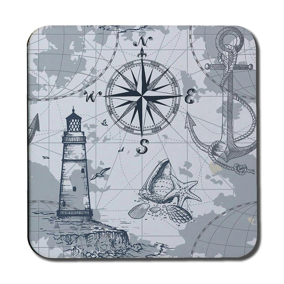 image 1 of Compass & Map (Coaster)