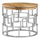 image 4 of Interiors by Premier Natural Mango Wood Nesting Side Tables, Set of 2 Modern Round Tables with Metal Base, Accent Tables