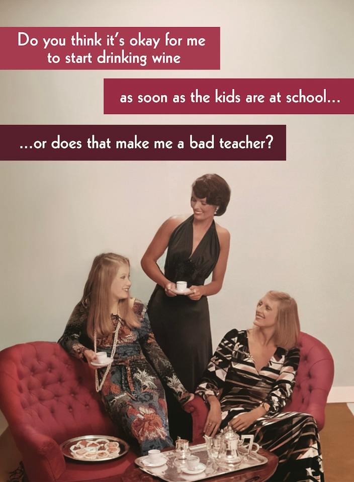 image 1 of Does That Make Me A Bad Teacher? - Funny Retro Greetings Card