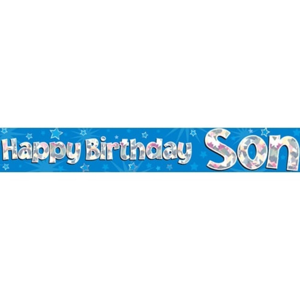 Happy Birthday Son Holographic Foil Banner 274cm