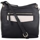 image 4 of Genuine Soft Leather Cross Body Shoulder Contrast Pocket Handbag Blue | Navy