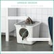 image 5 of PawHut Cat Litter Tray Pet Litter Box w/ Front Entrance, Top Exit, Scoop - White