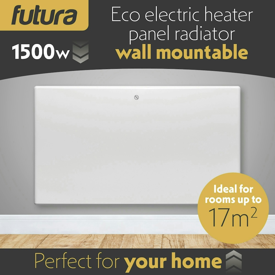 image 1 of Futura 1500W Electric Panel Wall Radiator Heater White