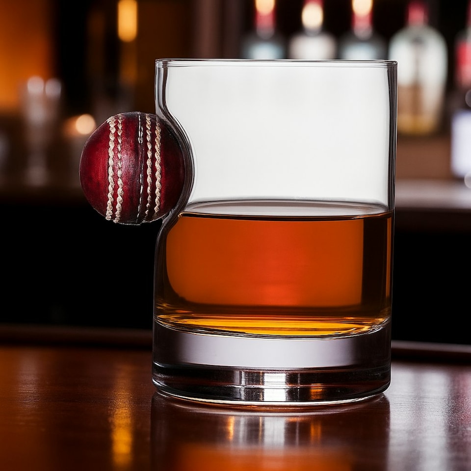 image 1 of Innings Ender Cricket Ball Tumbler Glass for Drinks Clear