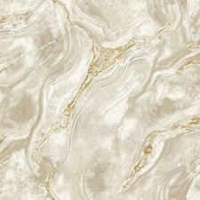 World Of Wallpaper Luxe Collection Mineral Effect Vinyl Textured Wallpaper - Cream/Gold - 10m x 0.5m | Cream