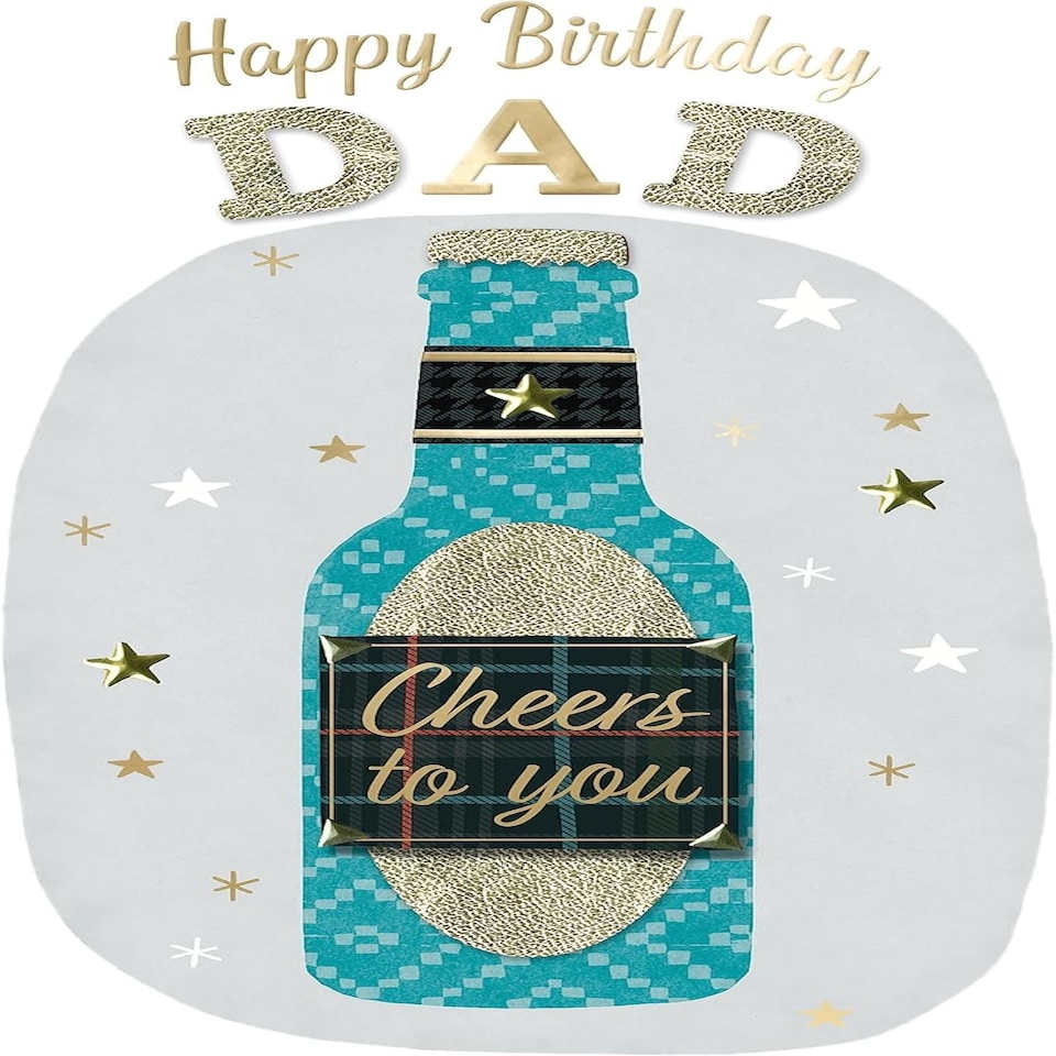 image 1 of Embellished Beer Bottle Cheers Dad Happy Birthday Card