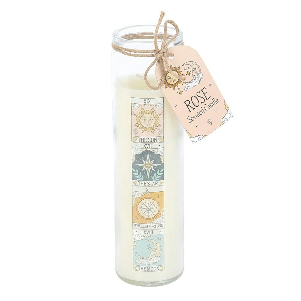image 1 of Vintage Tarot Rose Tube Candle White