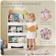 image 3 of AIYAPLAY Kids Bookshelf, 3 Tier Children Bookcase, Bear Theme Toddler Space-Saving Bookcase for Living Room, Kids Room, Playroom, White