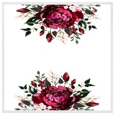 Open roses (Picture Frame) White | S