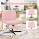 image 4 of Rattantree Ergonomic Cross Legged Office Chair Armless Velvet Desk Chair