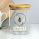 image 5 of Personalised Bee Glass Jar with Bamboo Lid