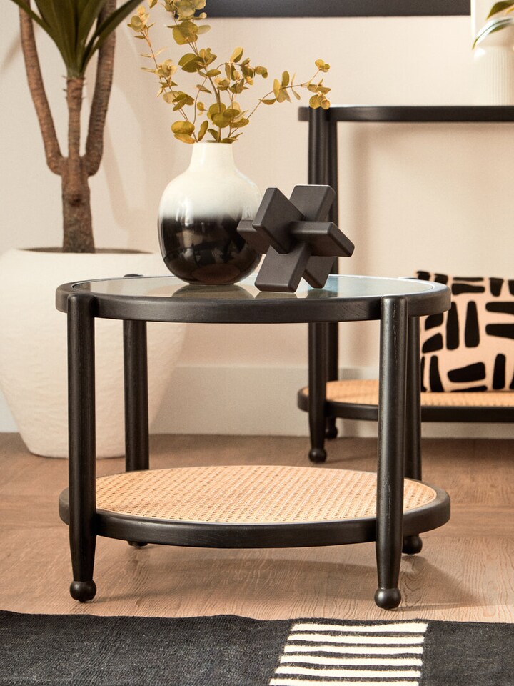 image 1 of Cebu Rattan and Glass Coffee Table