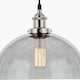 image 5 of Antique Silver Metal and Smoked Glass Dome Pendant Grey | W30xD30xH120cm