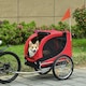 image 7 of PawHut Dog Bike Trailer Pet Cart Bike Carrier Travel with Hitch Coupler Red
