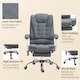 image 8 of Vinsetto Office Chair with 6 Point Massage and Back Heat, Linen Desk Chair with Footrest Adjustable Height and Swivel Wheels, Back Reclining, Grey
