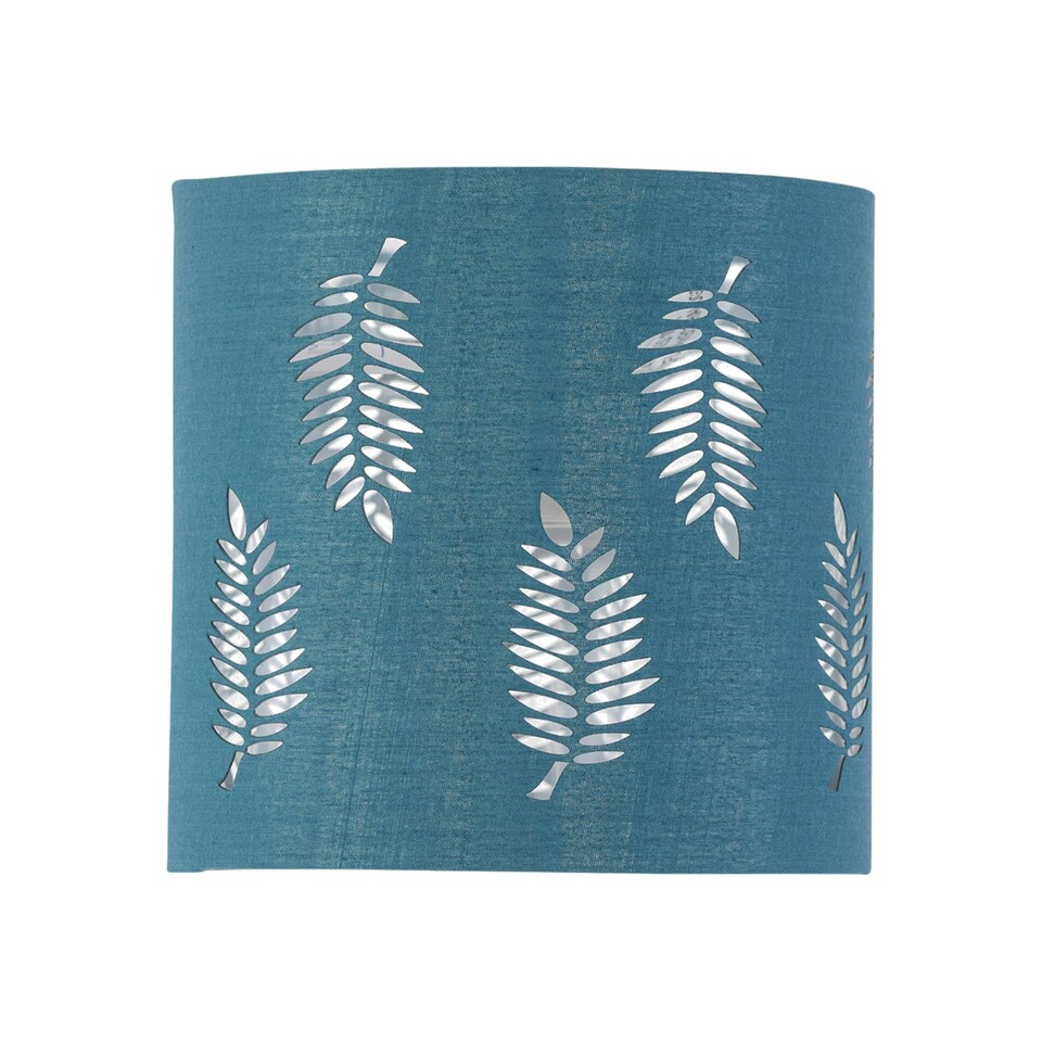 image 1 of Fern - Teal Cut Out 15.5cm Table Lamp Shade Green | Silver