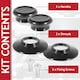image 2 of SPARES2GO Pan Lid Knob Handle Kitchen Cookware Black Round Bakelite Hand Grip Replacements (Pack of 2) Black