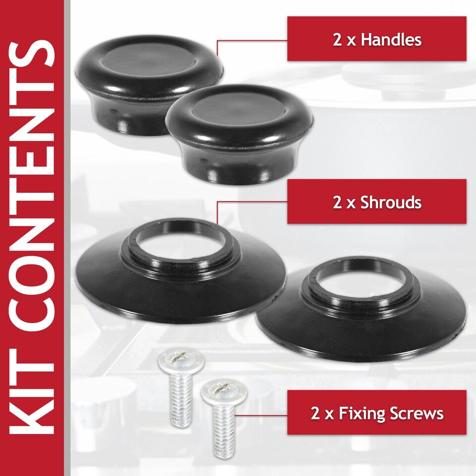 image 1 of SPARES2GO Pan Lid Knob Handle Kitchen Cookware Black Round Bakelite Hand Grip Replacements (Pack of 2) Black