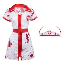 Bloody Nurse Costume | Red | L