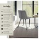 image 2 of Dining Chair Monroe - padded, velvet look, ergonomic seat, black steel legs - Set of 4 Grey