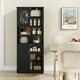 image 5 of COSTWAY Tall Bathroom Cabinet Floor Storage Cabinet Black