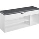 image 1 of Shoe Rack Natalya - 4 storage spaces, bench seat cushion, for 9 pairs of shoes | White | white | 104 x 30 x 49 cm | 1