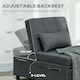 image 5 of HOMCOM Folding Sofa Bed Adjustable Sleeper w/ Pillow Side Pocket, Grey