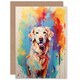 image 1 of Cream Golden Retriever Lover Pet Portrait Dog Art Card