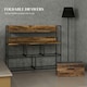 image 5 of HOMCOM Bedroom Chest of Drawers 5 Drawer Dresser w/ Shelves, Grey Wood Effect