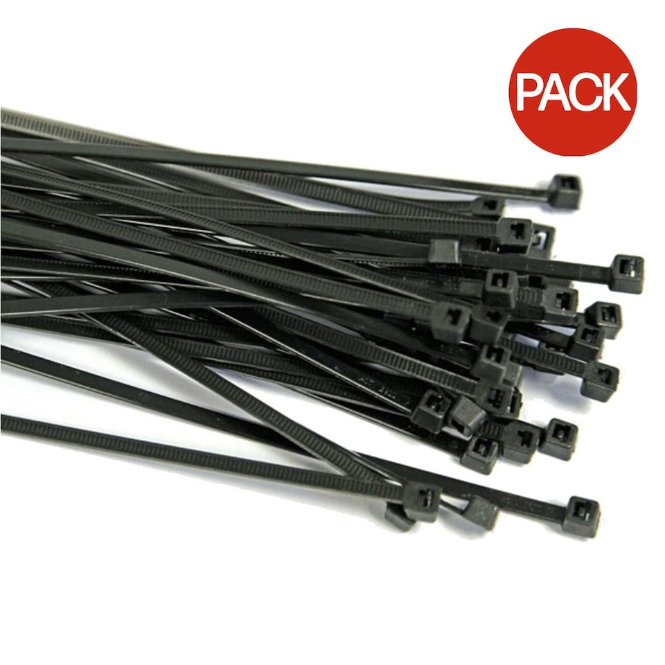 Lyvia Cable Ties (Pack Of 100) - Black - 37cm x 7.6mm