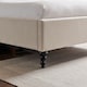 image 5 of 3ft Single Fabric upholstered, natural beige,buttoned back,curved bed frame,bedstead