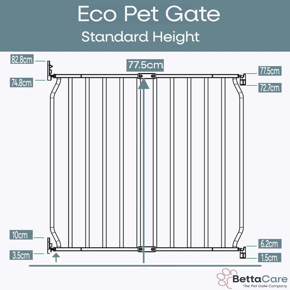 image 1 of Bettacare Eco Screw Fit Pet Gate, Black, 100cm - 110cm, Screw Fitted Dog Gate, Safety Gate for Puppy | Black