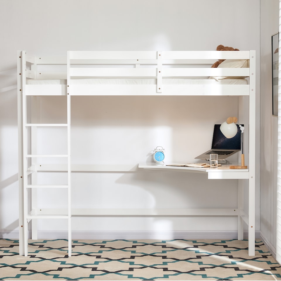image 1 of Vida Designs Sydney Bunk Bed With Desk, 3ft Single Bed, White, 90 x 190cm