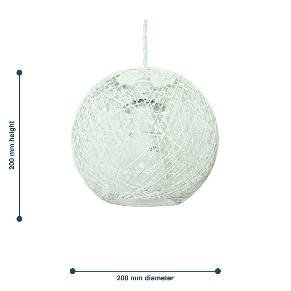 image 1 of Set of 2 Abaca - White 8 Globe Ceiling Light Shades" White